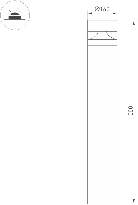 Ландшафтный светильник Arlight LGD-GUIDE-BOLL-H1000-20W Warm3500-MIX (GR, 280 deg, 230V) 047690