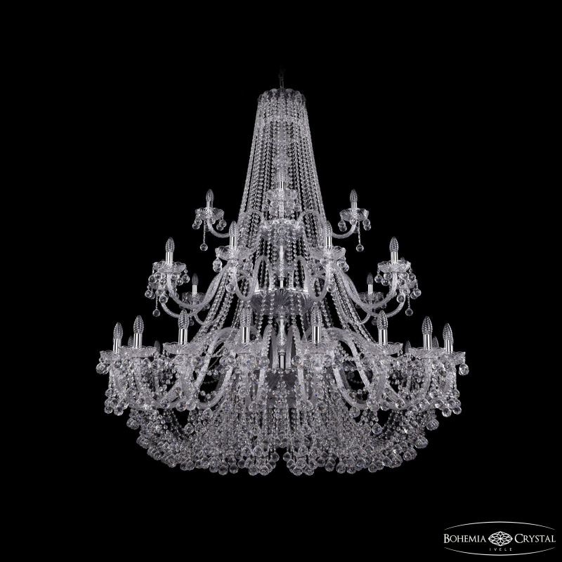 Подвесная люстра второго света Bohemia Ivele Crystal 1409/20+10+5/530/3d Ni