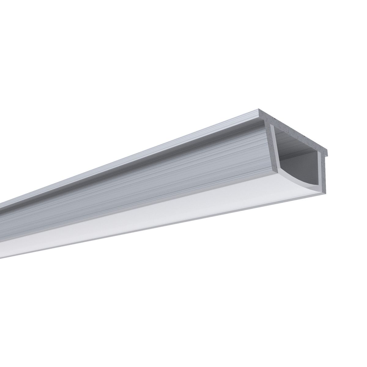 Профиль П-образный гибкий накладной шир. ленты до 10мм (рассеиватель белый матовый, заглушки - 2шт., крепеж - 4шт.) OGM GM-08-35