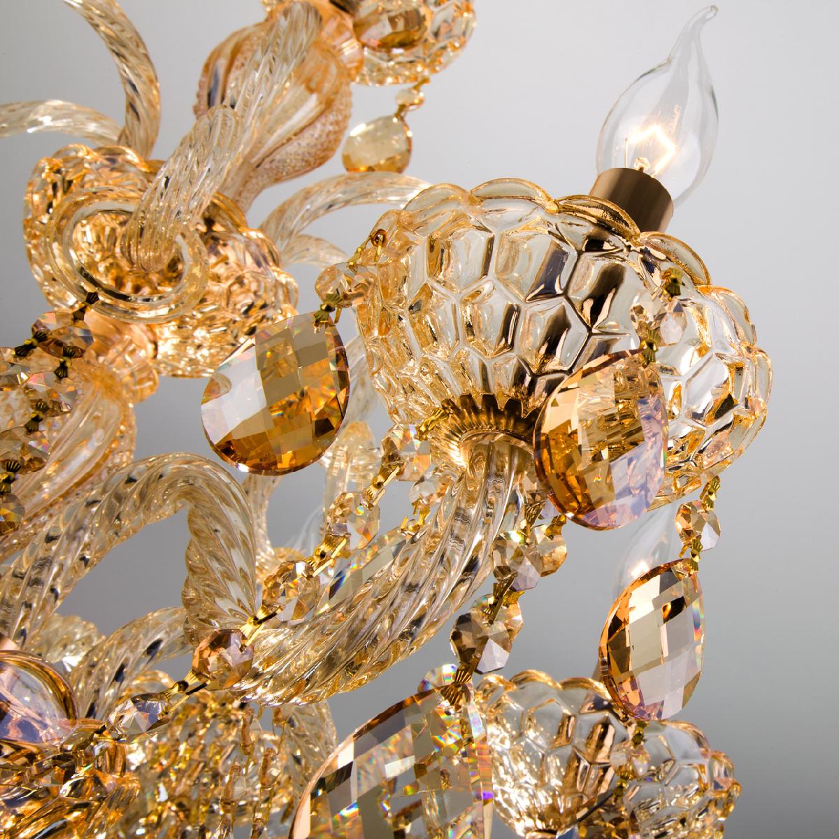 Подвесная люстра Eurosvet Alcedo 10097/6 золото/тонированный хрусталь Strotskis