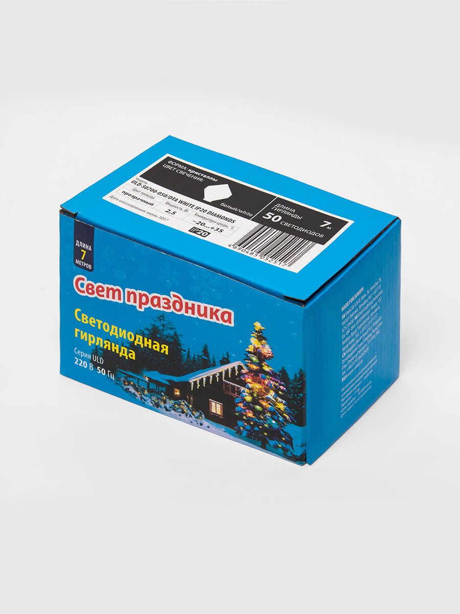 Светодиодная гирлянда (07931) Uniel 220V белый ULD-S0700-050/DTA White IP20 DIAMONDS