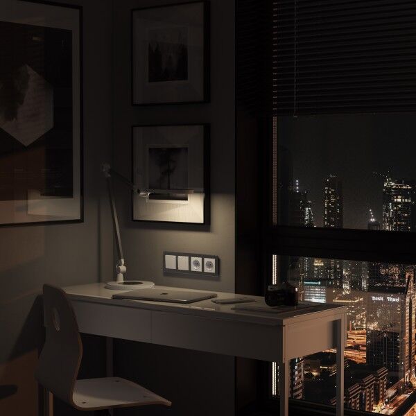 Рамка на 4 поста Werkel Acrylic графит 4690389190537 W0042704 a062132