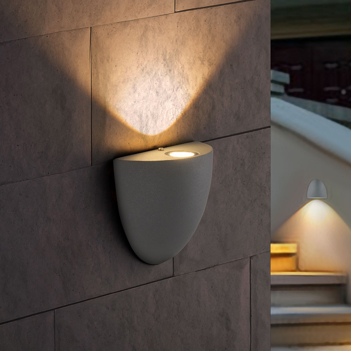 Уличный настенный светодиодный светильник Elektrostandard 1610 Techno LED Rongo серый 4690389086083