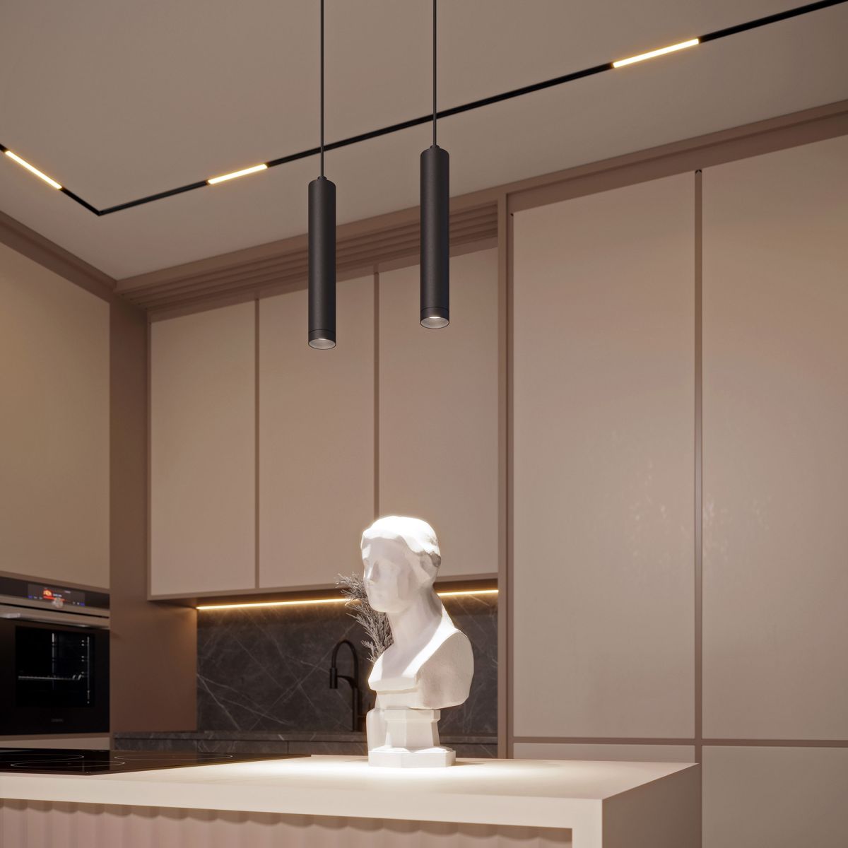 Трековый магнитный светильник Arlight MAG-ORIENT-FLAT-L465-16W Day4000-MIX (BK, 100 deg, 48V, TUYA Zigbee) (IP20 Металл) 053812