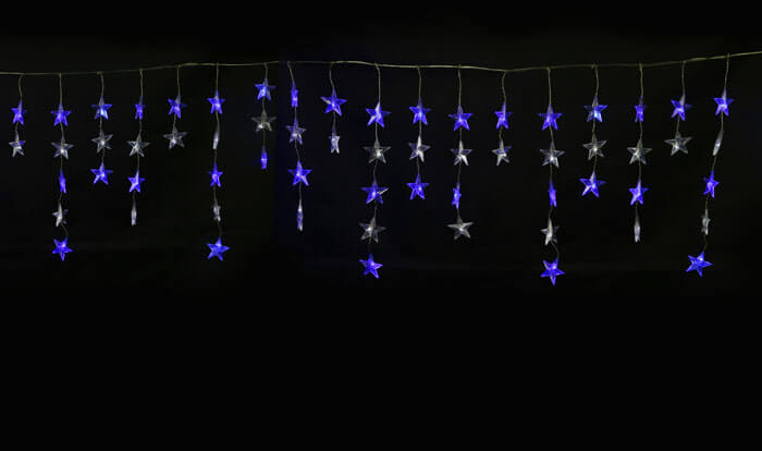 Светодиодная гирлянда (UL-00001410) Uniel занавес 220V белый ULD-E5505-196/DTK WHITE-BLUE IP20 STARS-1