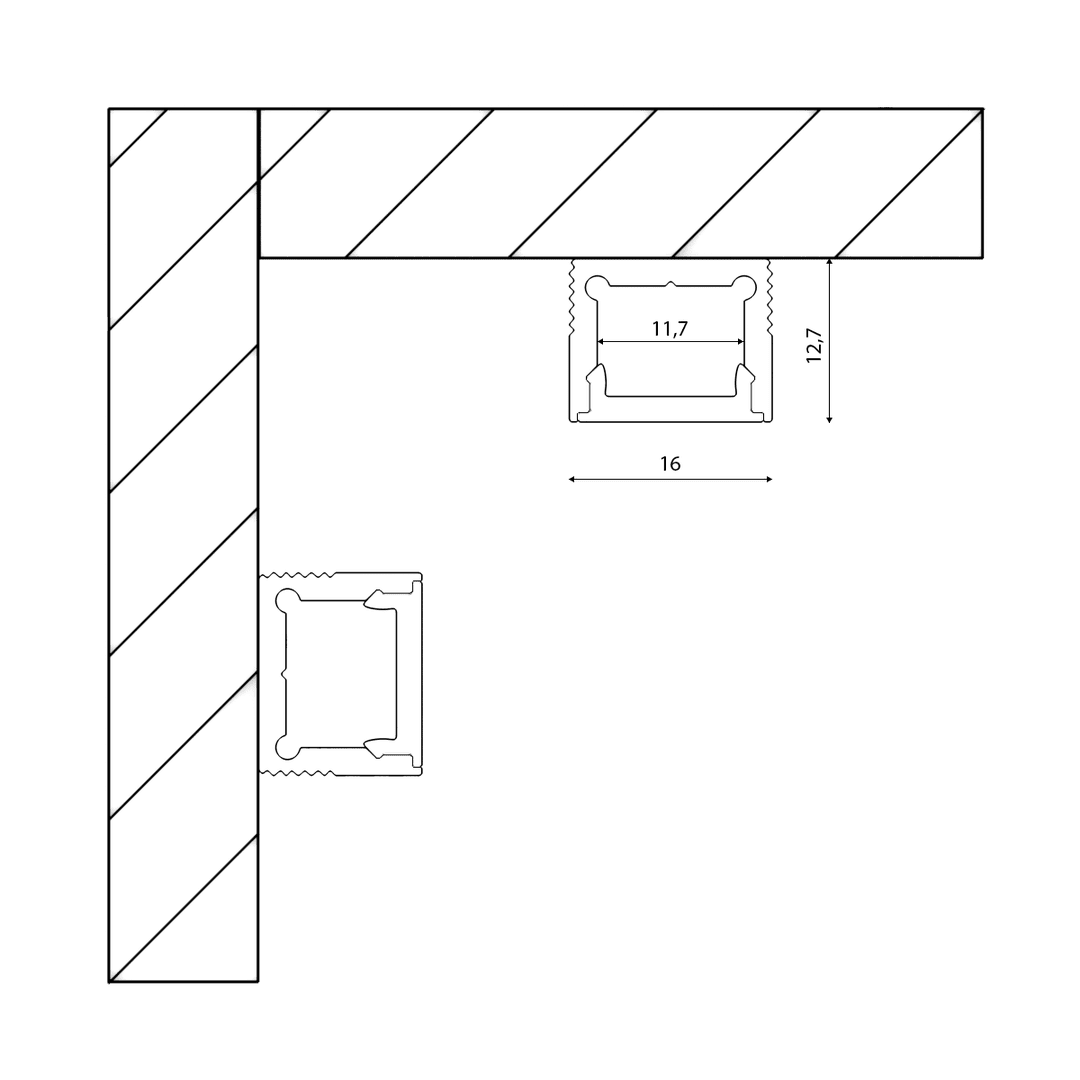 Профиль алюминиевый DesignLed LS.1613-W 003120