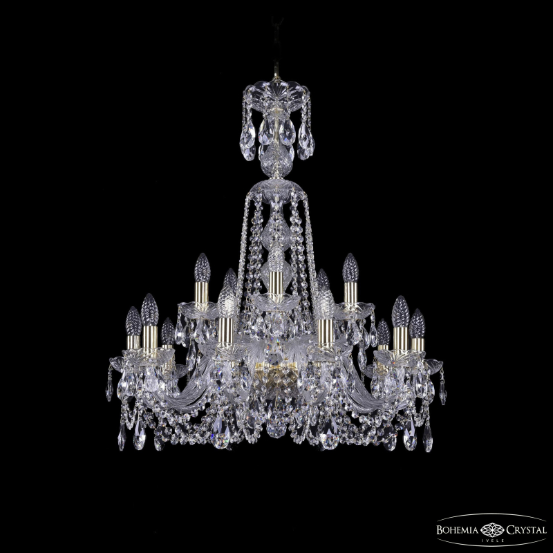 Подвесная люстра Bohemia Ivele Crystal 1402/10+5/240/XL-77 G