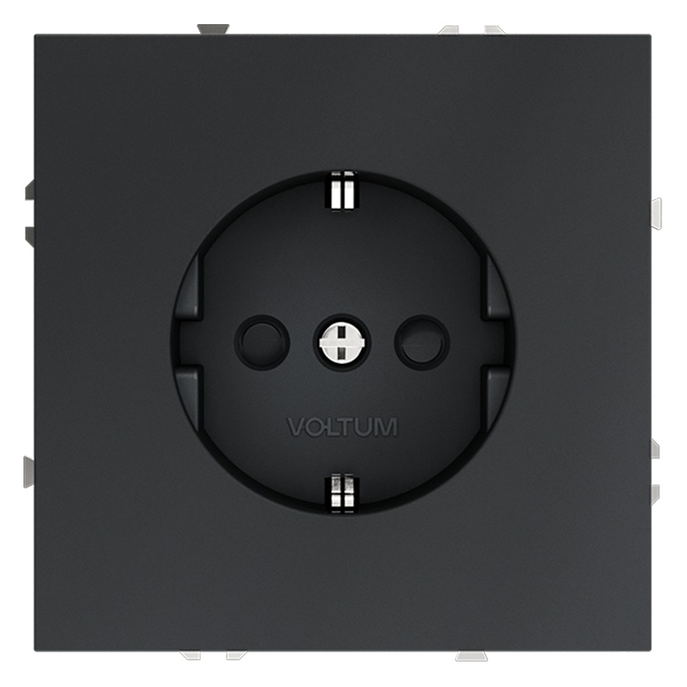 Розетка со шторками Voltum S70 VLS040207 (графит)