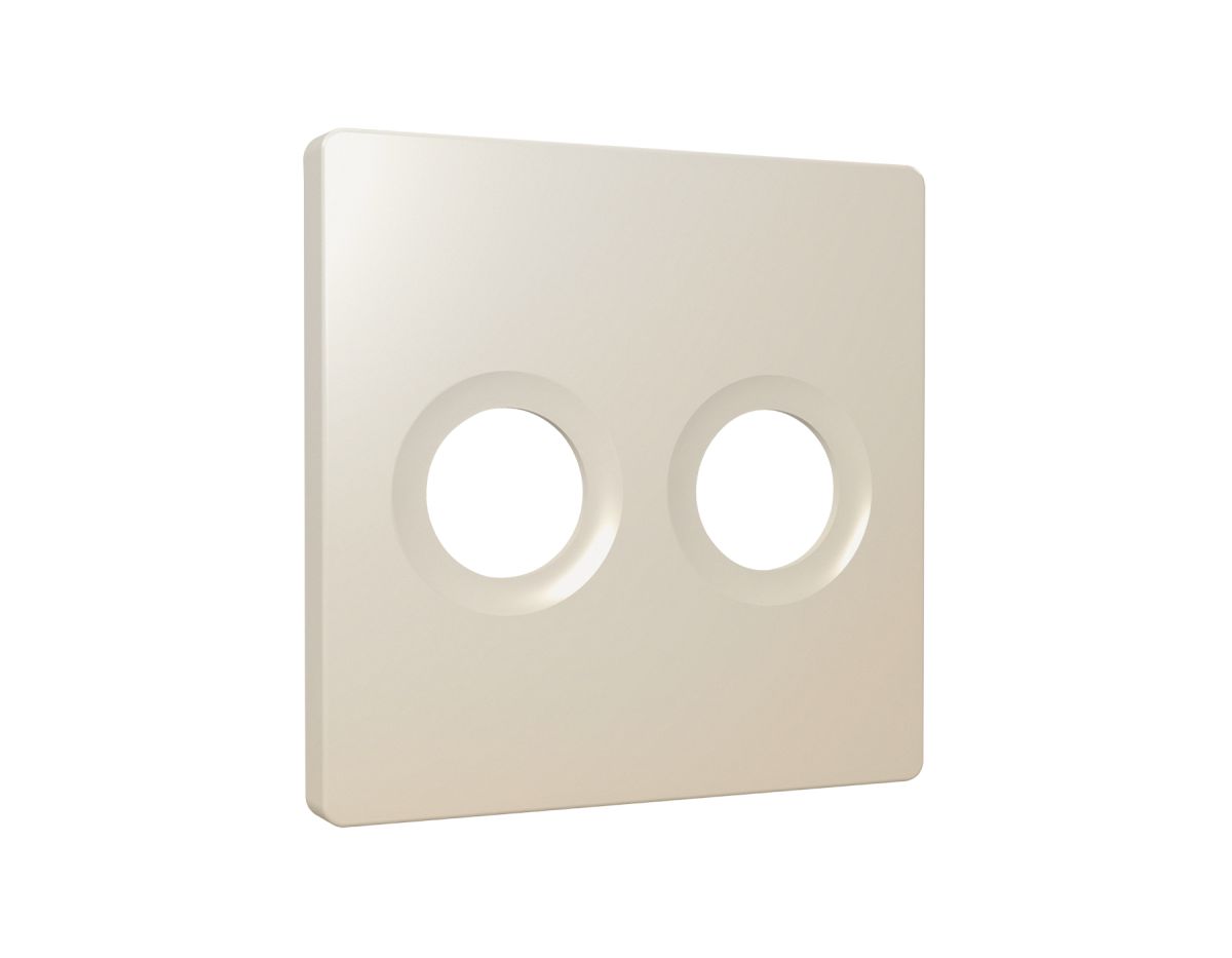 Лицевая панель Alfa (Бежевый матовый) для TV двойной розетки Quant Ambrella Volt AP3333