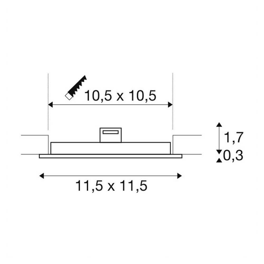 Встраиваемый светодиодный светильник SLV Senser Square 1003011