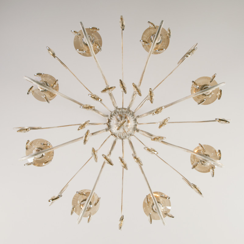 Подвесная люстра Eurosvet 10104/8 белый с золотом/тонированный хрусталь Strotskis