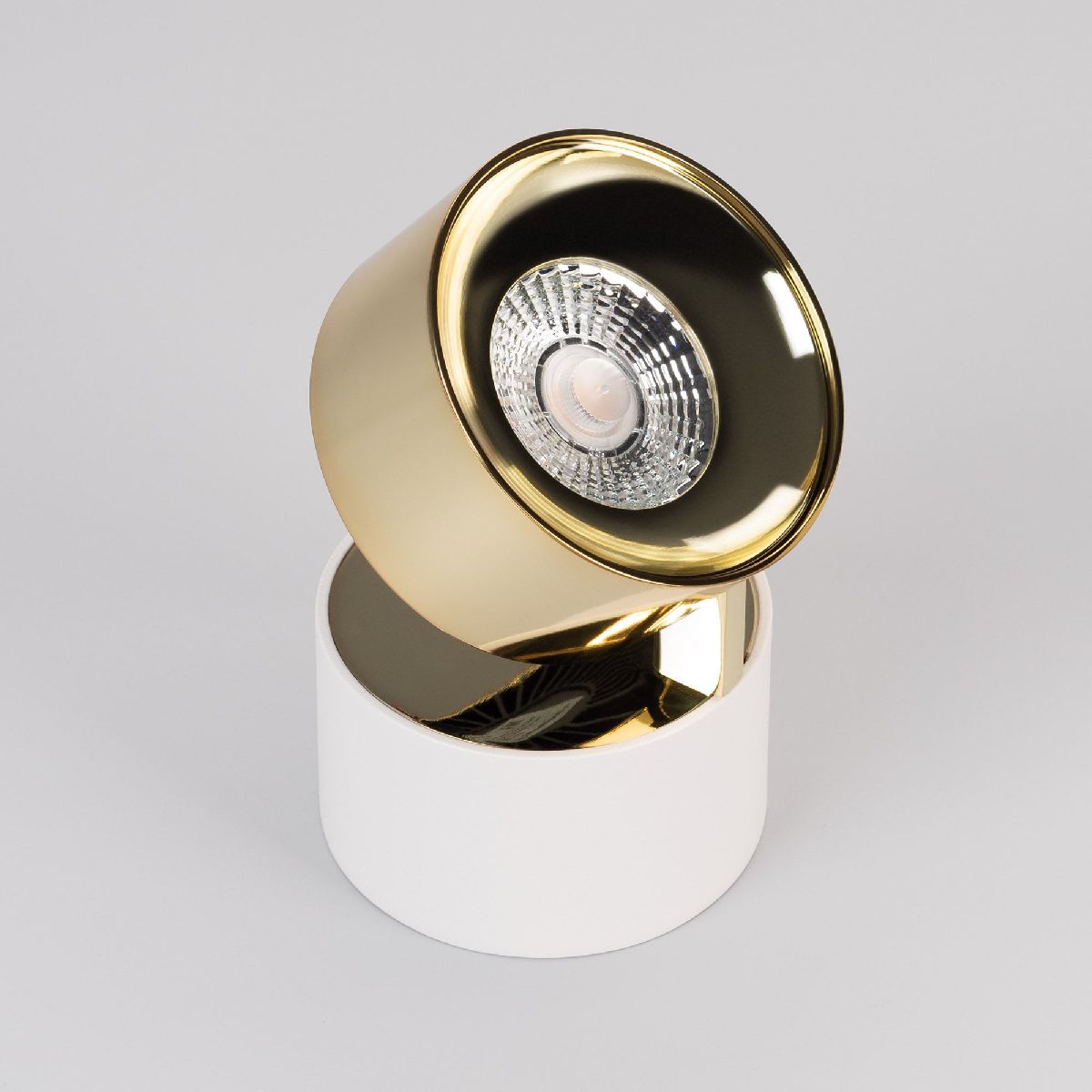 Накладной спот Arlight SP-PLURIO-SURFACE-R77-9W Day4000 (WH-BRS, 36 deg, 230V) 040398