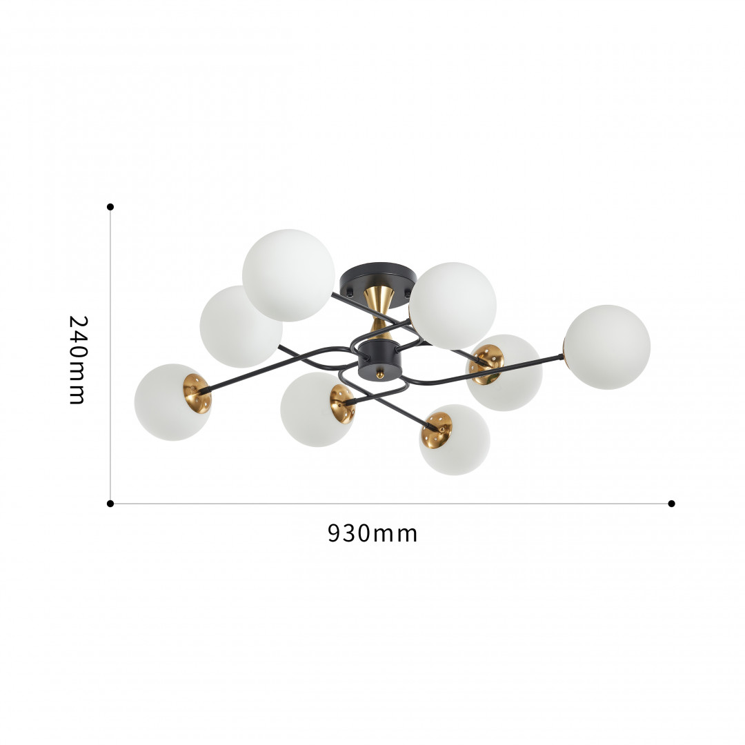 Потолочная люстра Arte Milano Neapolis 276808/8 BK/GD