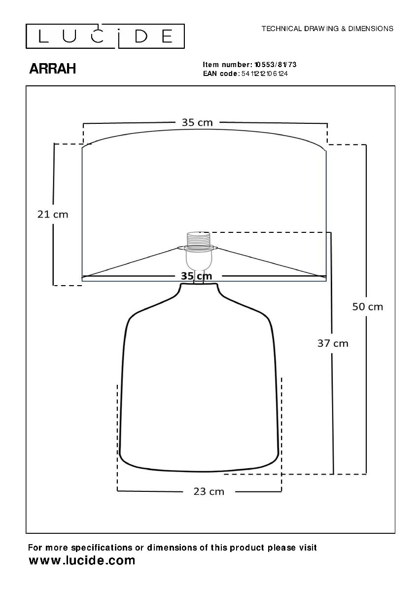 Настольная лампа Lucide Arrah 10553/81/73