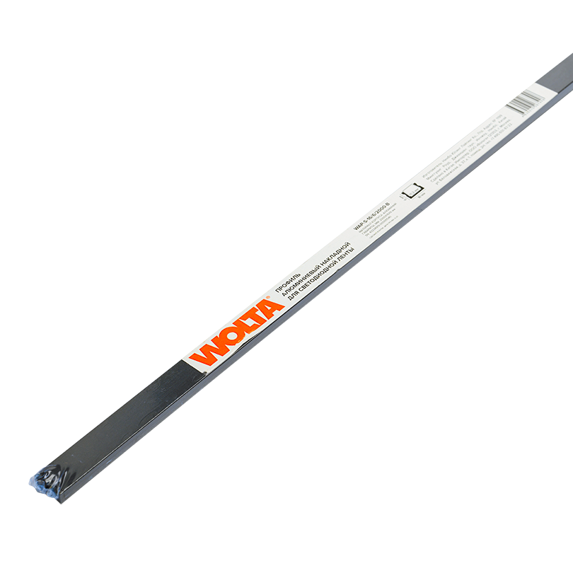 Профиль алюминиевый накладной Wolta WAP-S-16/6/2000-B