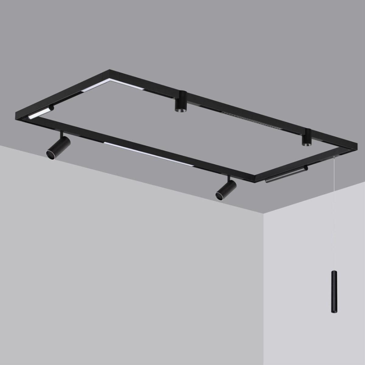 Шинопровод накладной/подвесной в комплекте заглушки 2шт, крышка и соединительная планка 1шт Novotech Port Vector 135300