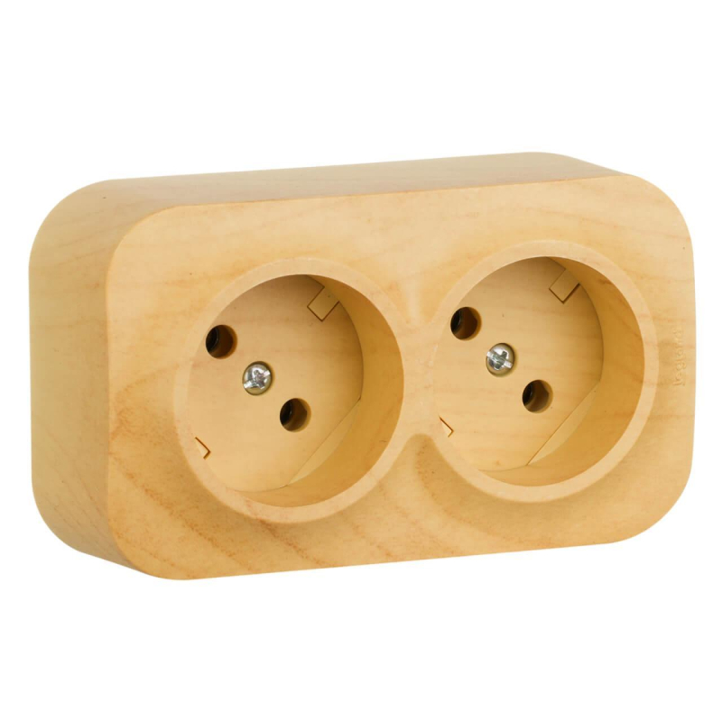 Розетка 2х2К Legrand Quteo 16A 250V б/з дерево 782272