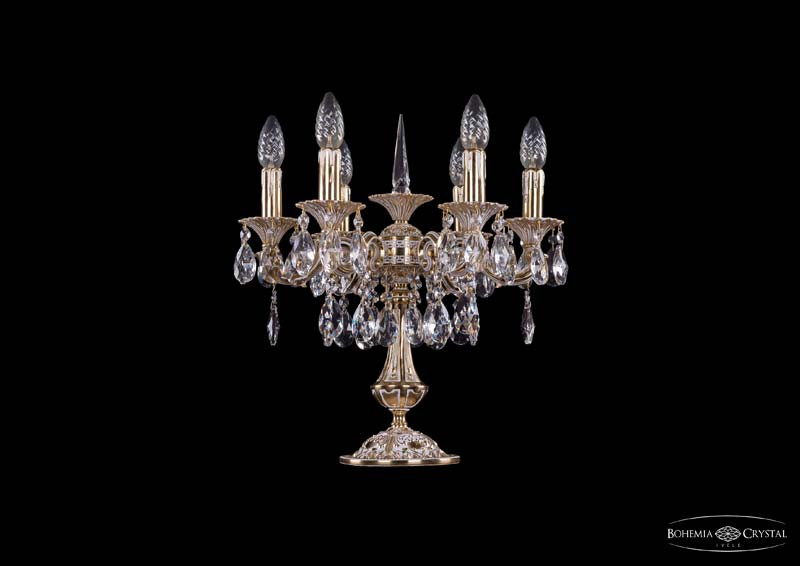Настольная лампа хрусталь Bohemia Ivele Crystal 1702L/6/CK125IV-45/A/GW