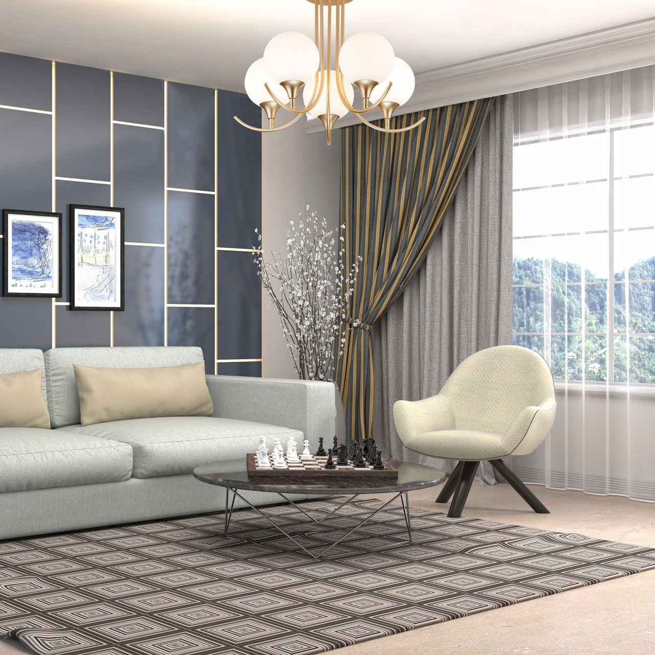 Потолочная люстра Eurosvet Moon 70101/5 золото