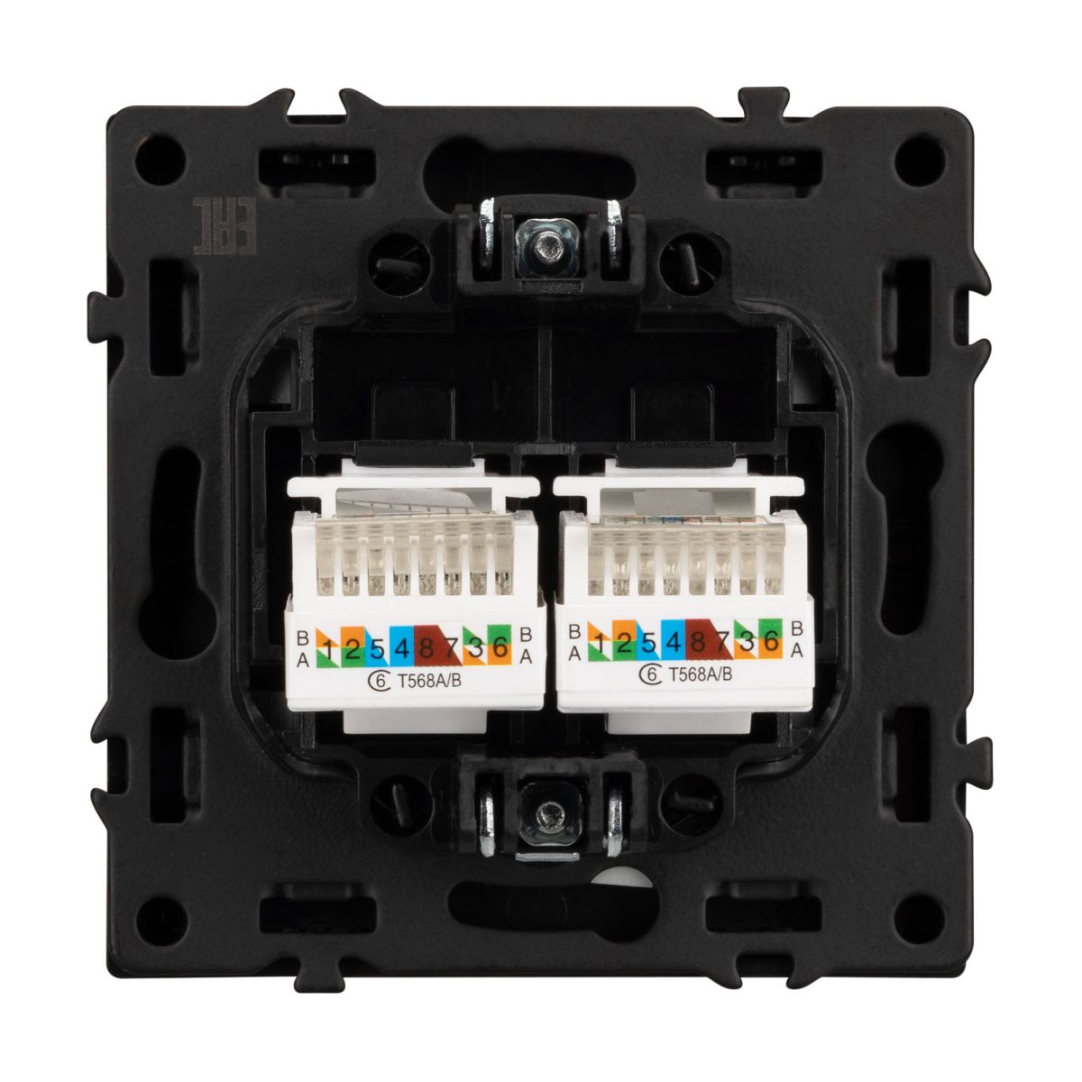 Розетка компьютерная двойная софт-тач серый базальт Arlight SCT-MPC2-SFPL-GR (2хRJ-45, CAT6) 054315(1)