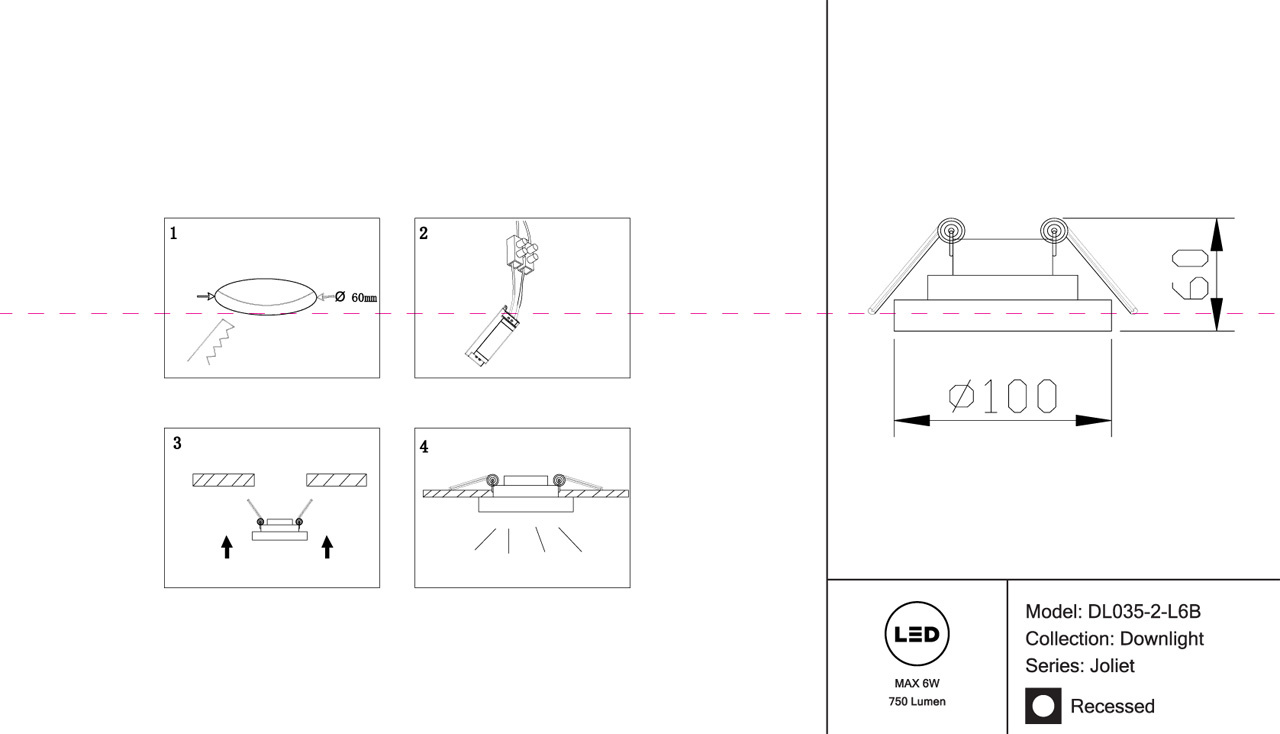 Встраиваемый светодиодный светильник Maytoni Joliet DL035-2-L6B
