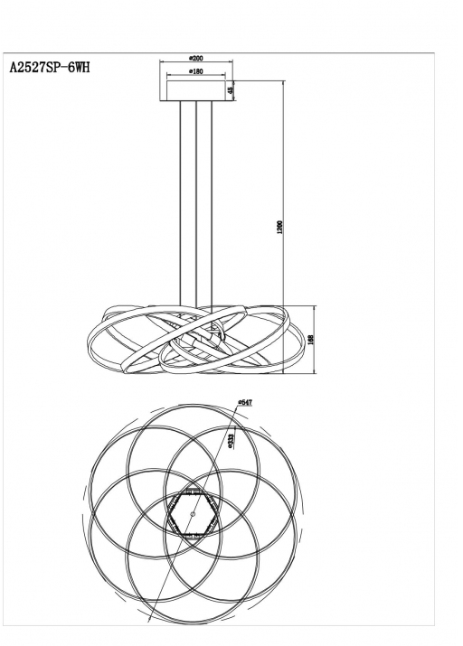 Подвесной светодиодный светильник Arte Lamp Presto A2527SP-6WH
