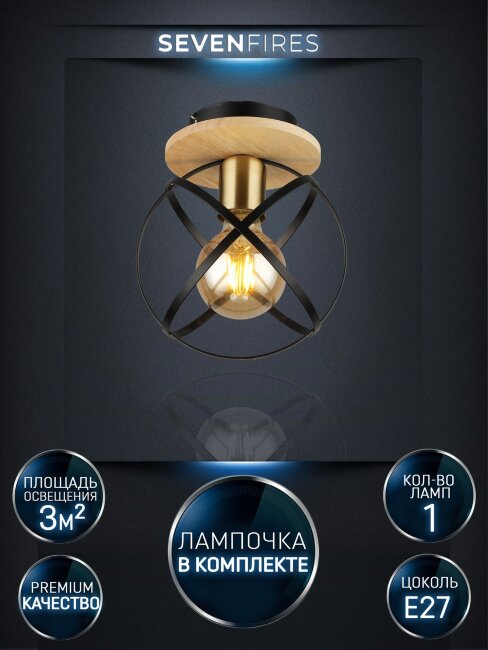 Потолочный светильник Wedo Light Mirna WD3573/1C-BK-AB