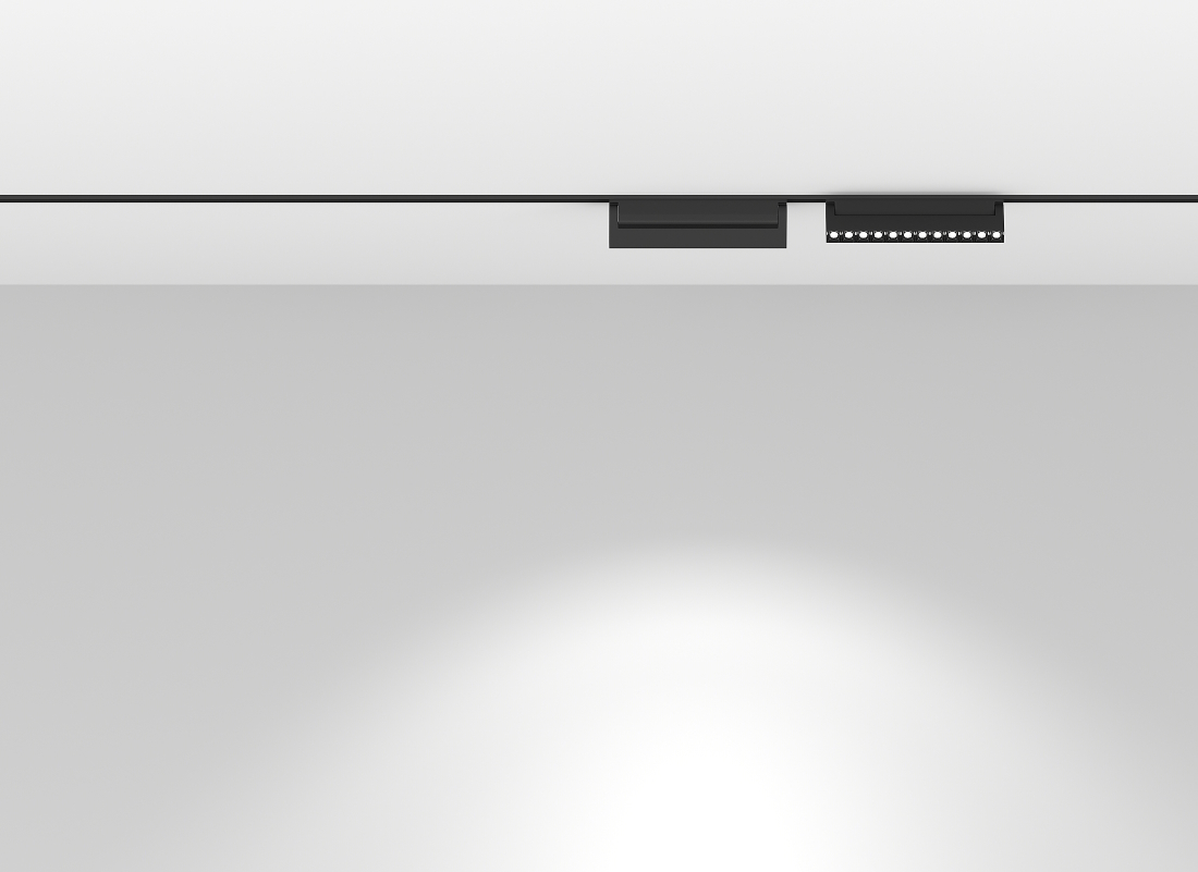 Трековый магнитный светильник Luminotti Genesis Bend Mask L.303.12.3K.BK