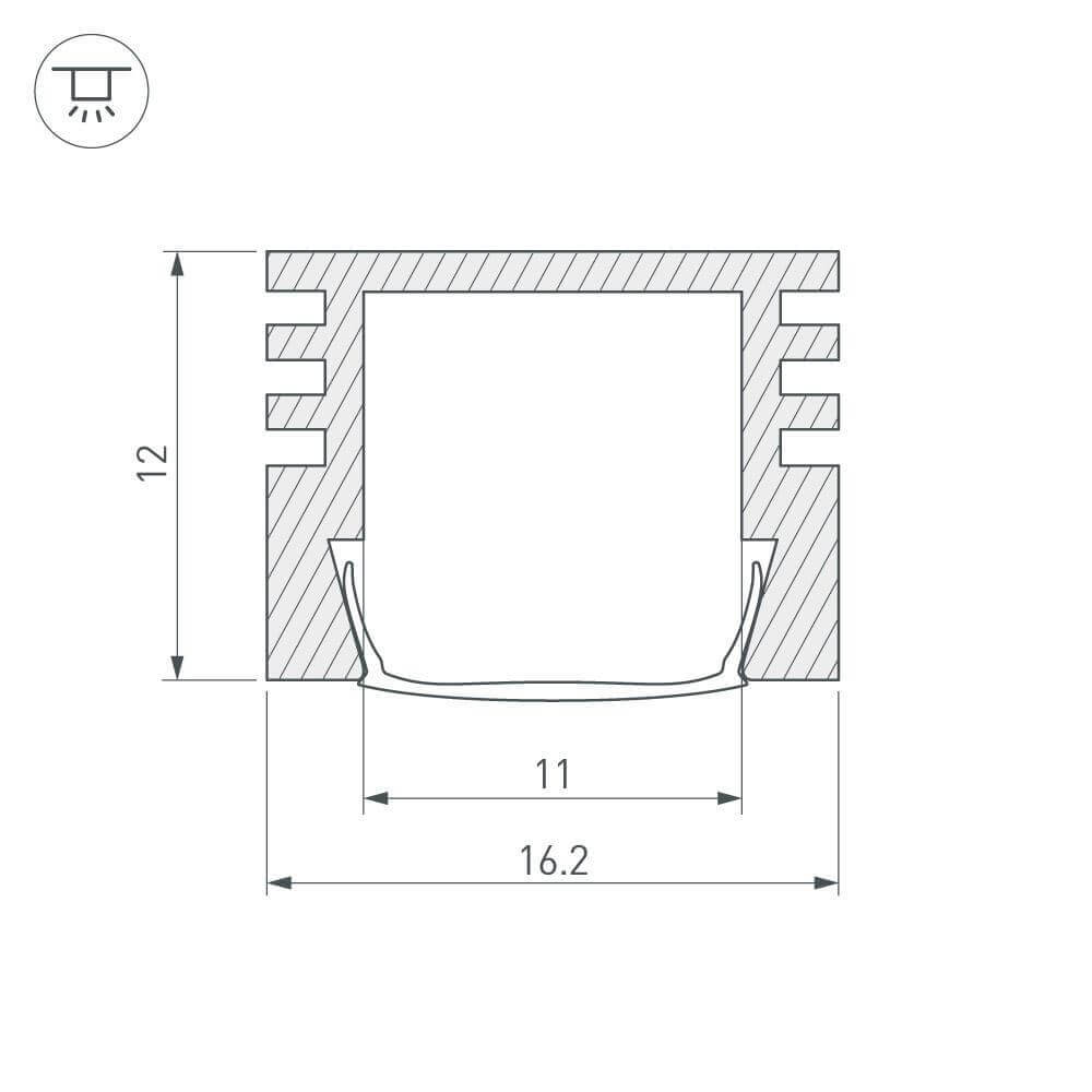 Профиль Arlight PDS-S-2000 ANOD 012095