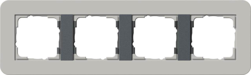 Рамка 4-постовая Gira E3 серый/антрацит 0214422