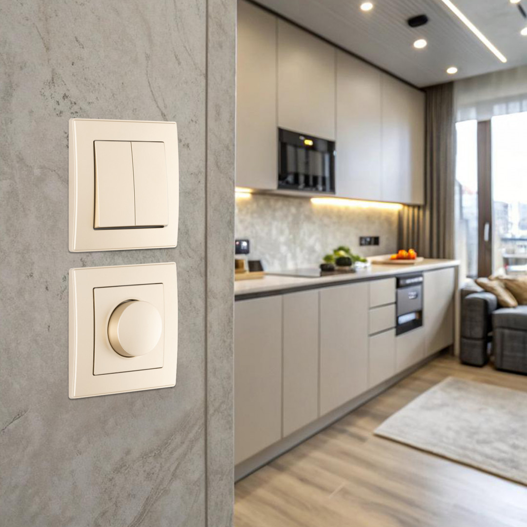 Диммер с рамкой Arte Milano SET06-1-48-1 shampan