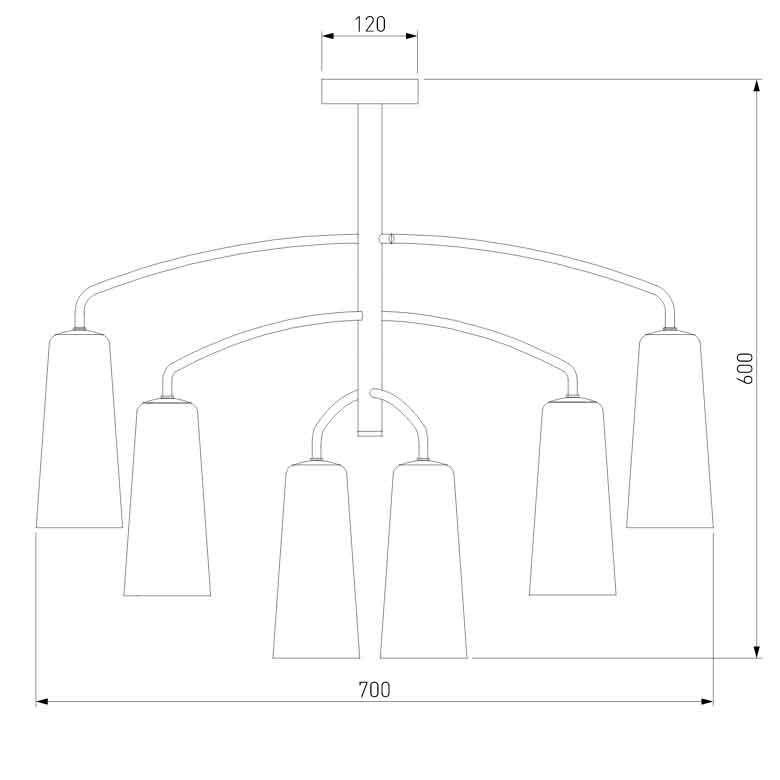 Люстра на штанге Eurosvet Omber 70137/6 латунь