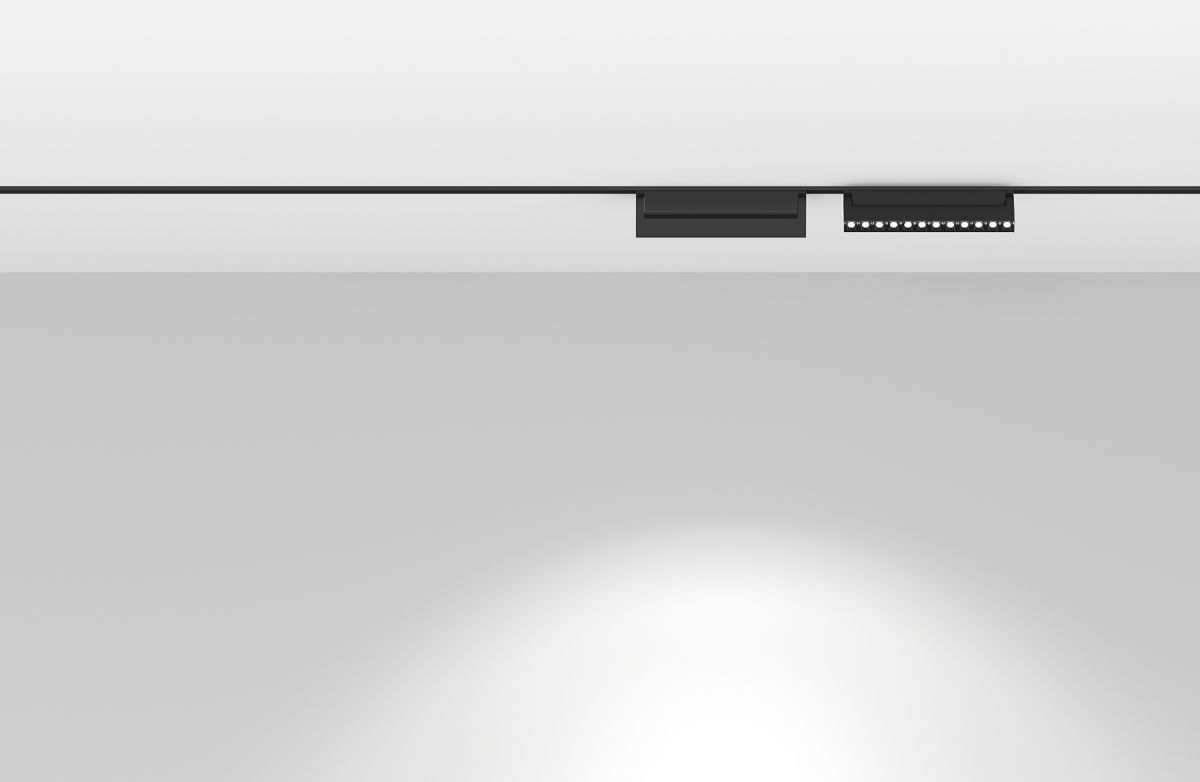 Трековый магнитный светильник Luminotti Genesis Bend Mask L.303.12.4K.BK