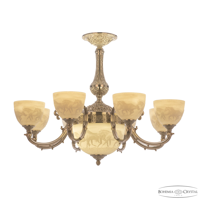 Подвесная люстра Bohemia Ivele Crystal Verona 72109P/8/210 Ni P1 U Horse