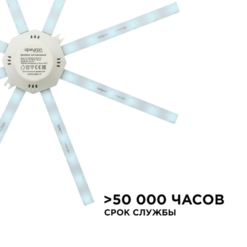 Комплект светодиодных линеек Apeyron Звездочка 220В 5730 20Вт 6400К IP30 02-47