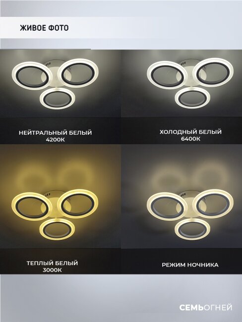 Потолочная люстра Seven Fires Leyni SF5006/3C-WT