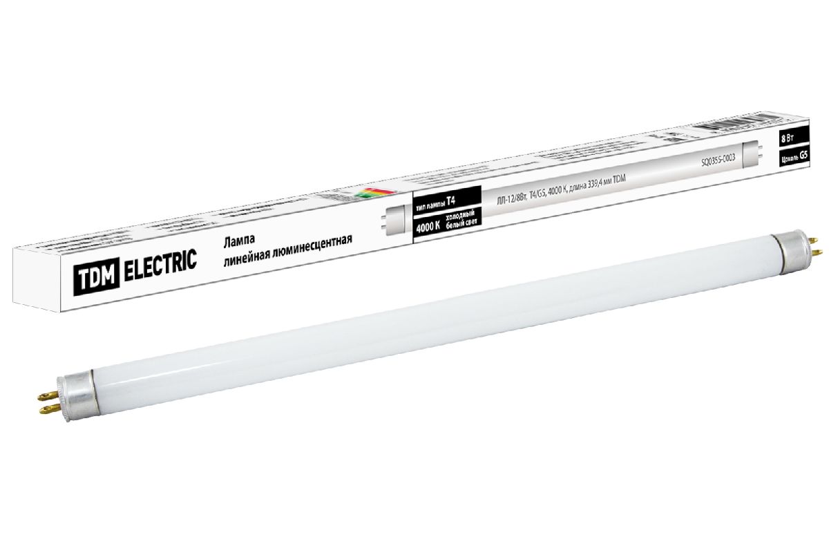 Лампа люминесцентная TDM Electric G5 8W 4000K белая SQ0355-0003