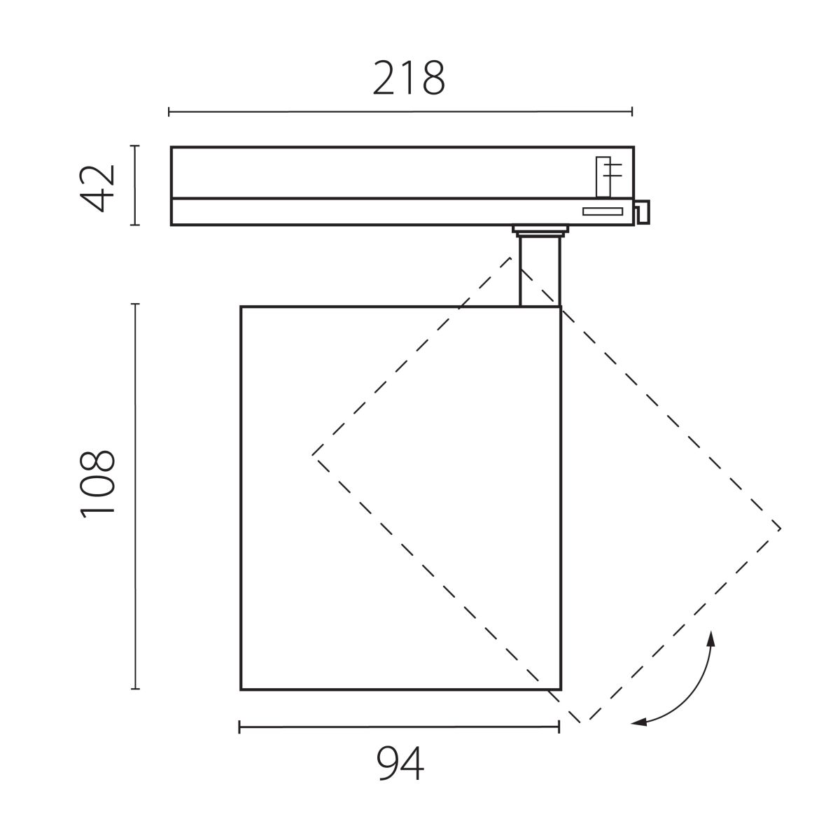 Трековый трехфазный светильник Quattro LED с управлением TRIAC Lightstar Alta Base A5437TRIAC
