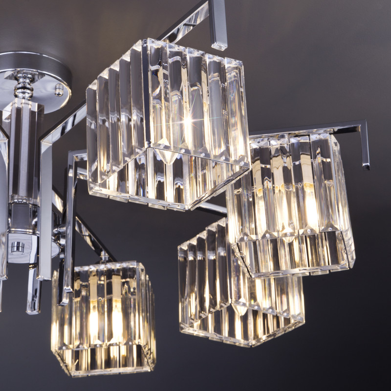 Потолочная люстра Eurosvet April 10117/8 хром/прозрачный хрусталь Strotskis