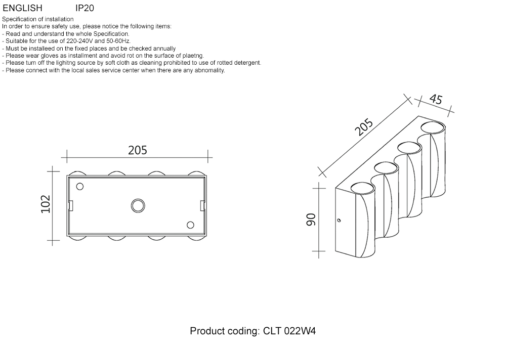 Уличный настенный светильник Crystal Lux CLT 022W4 WH 4000K