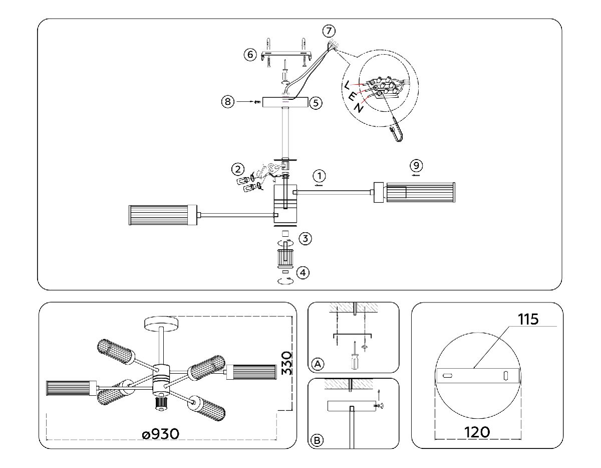 Люстра на штанге Ambrella Light High Light Modern LH55162