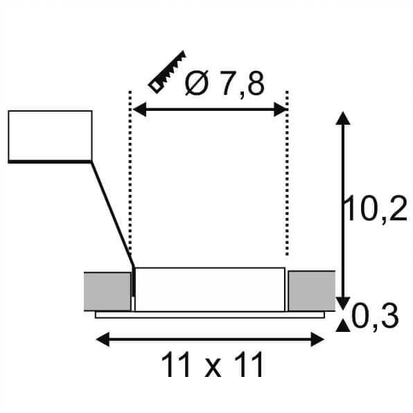 Встраиваемый светильник SLV New Tria XL Square GU10 113450