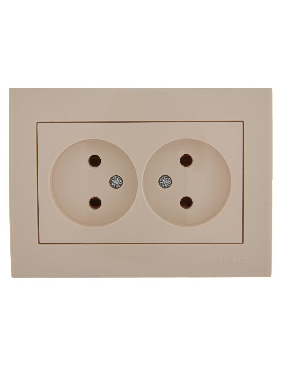 Розетка двойная б/з Lezard Rain 703-0303-128