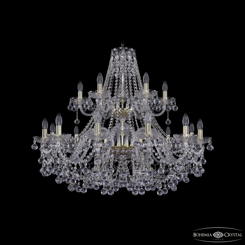 Подвесная люстра Bohemia Ivele Crystal 1409/12+6/360/2d G