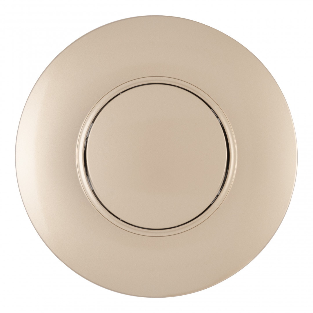 Выключатель круглый одноклавишный с рамкой Arte Milano SET08-1-30-1 shampan