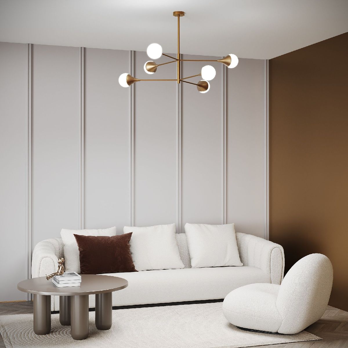 Люстра на штанге Eurosvet 60168/6 латунь Smart a068272