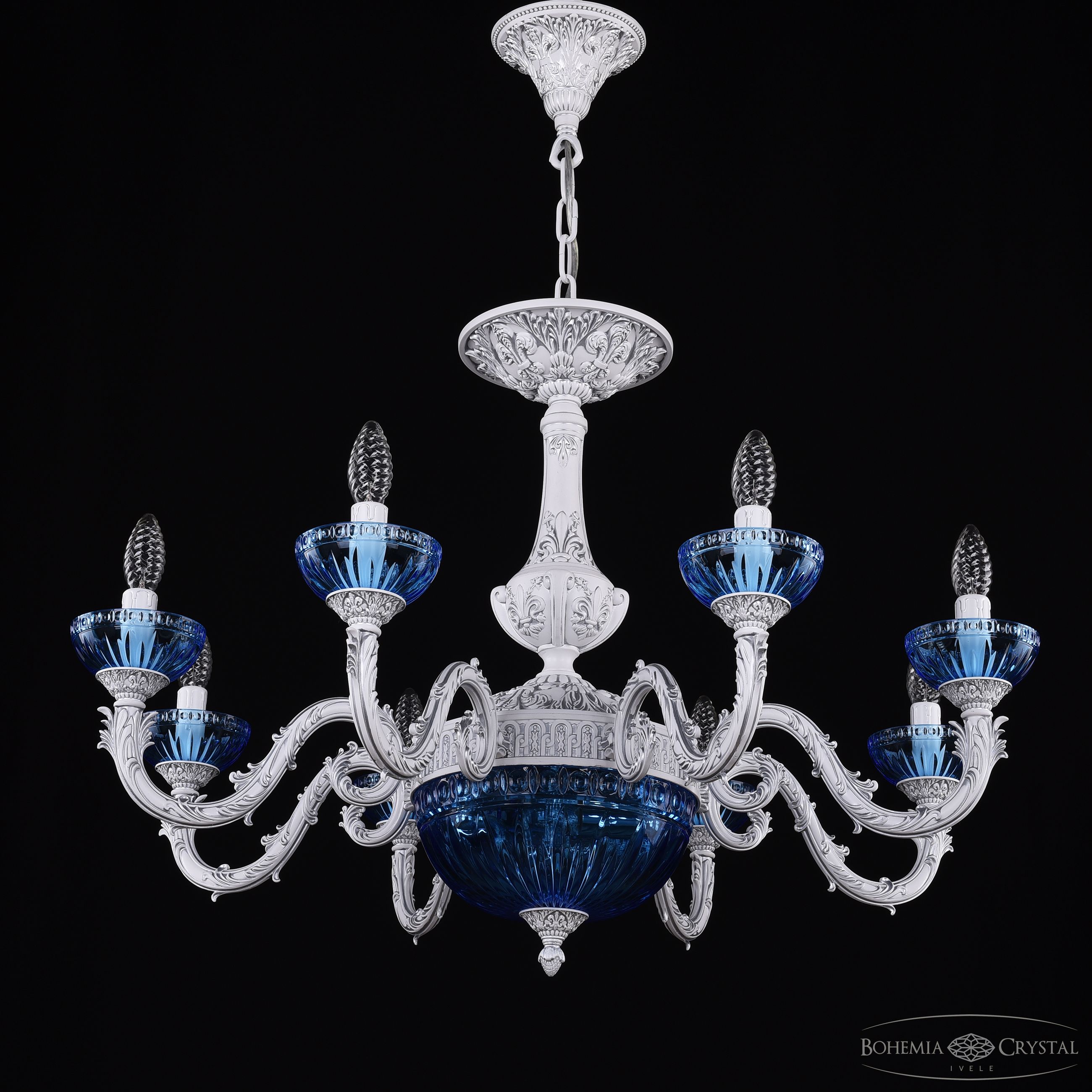 Подвесная люстра Bohemia Ivele Crystal AL79101P/8/250 WMN P Aquamarine/M-1G
