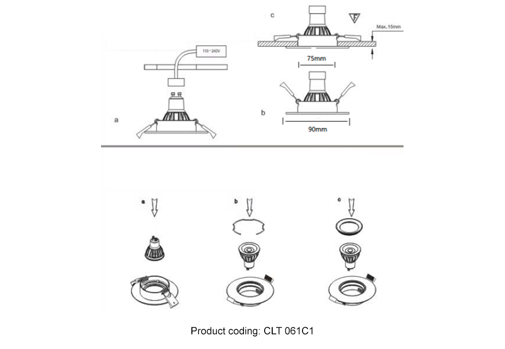 Встраиваемый светильник Crystal Lux CLT 061C1 GO