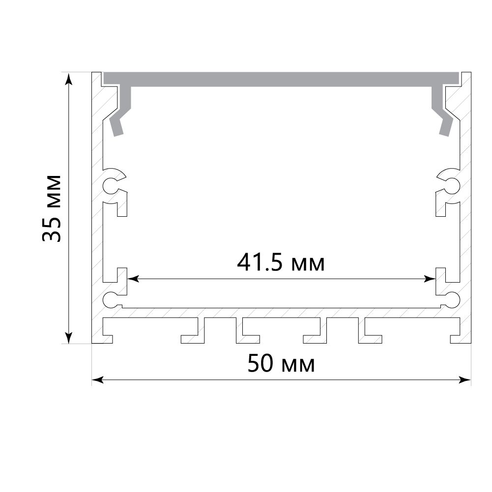Профиль алюминиевый накладной Feron 10373