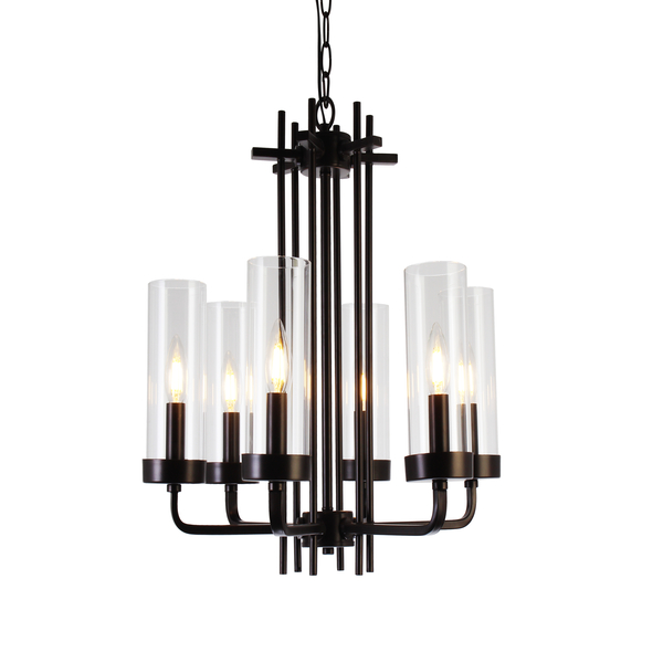 Подвесная люстра Elvan LU-61001/6-E14-Bk